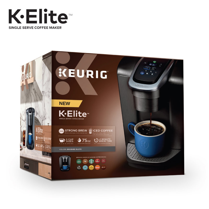 Keurig KElite SingleServe KCup Pod Coffee Maker with Iced Coffee